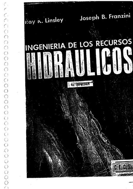 Ingenieria De Los Recursos Hidráulicos