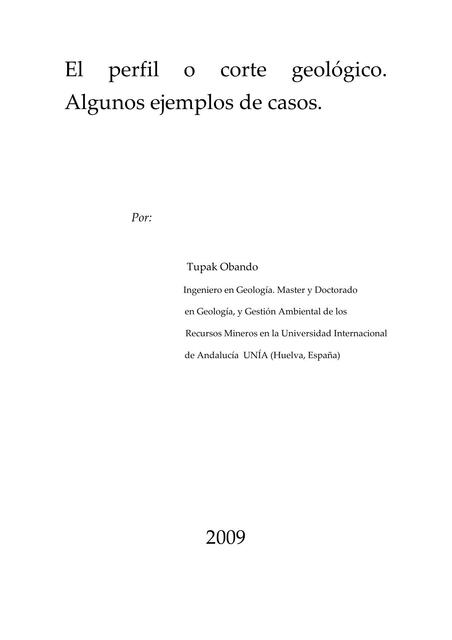 Perfil Corte Geologico Ejemplos Casos