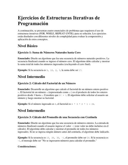 Estructuras Interactivas Examen de Estructuras Iterativas de Programación 1 | Angel | uDocz