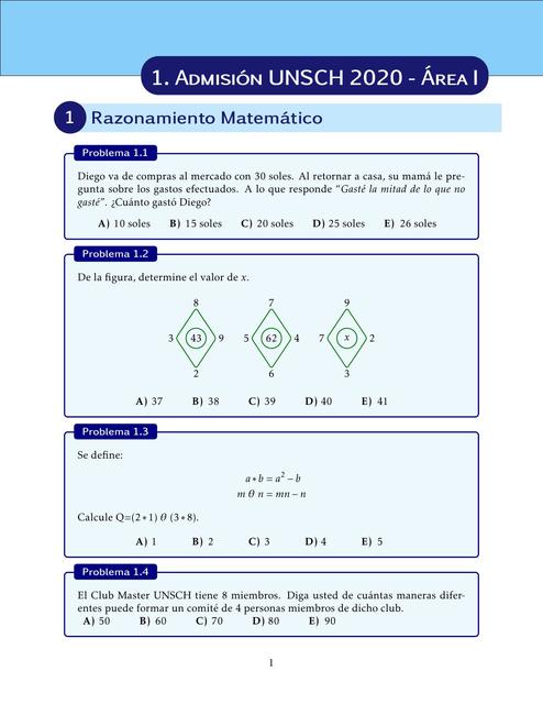 Examen De Admisión UNSCH 2020