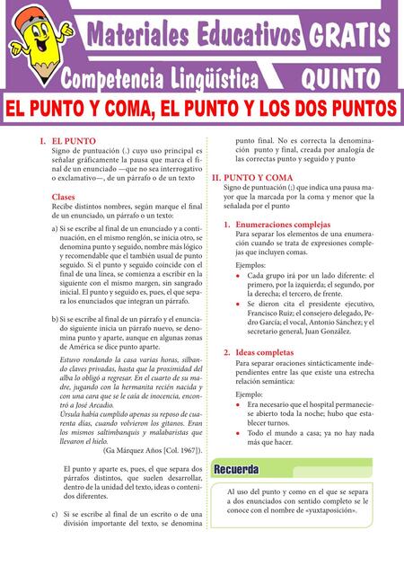 El Punto y Coma el Punto y los dos Puntos | Azul Violeta | uDocz