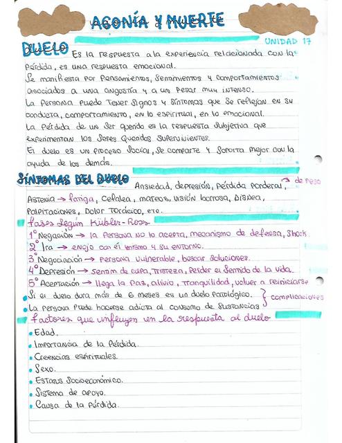 Agonía y Muerte - Enfermería Médica 1 - UBA | Apuntes de enfermería ...