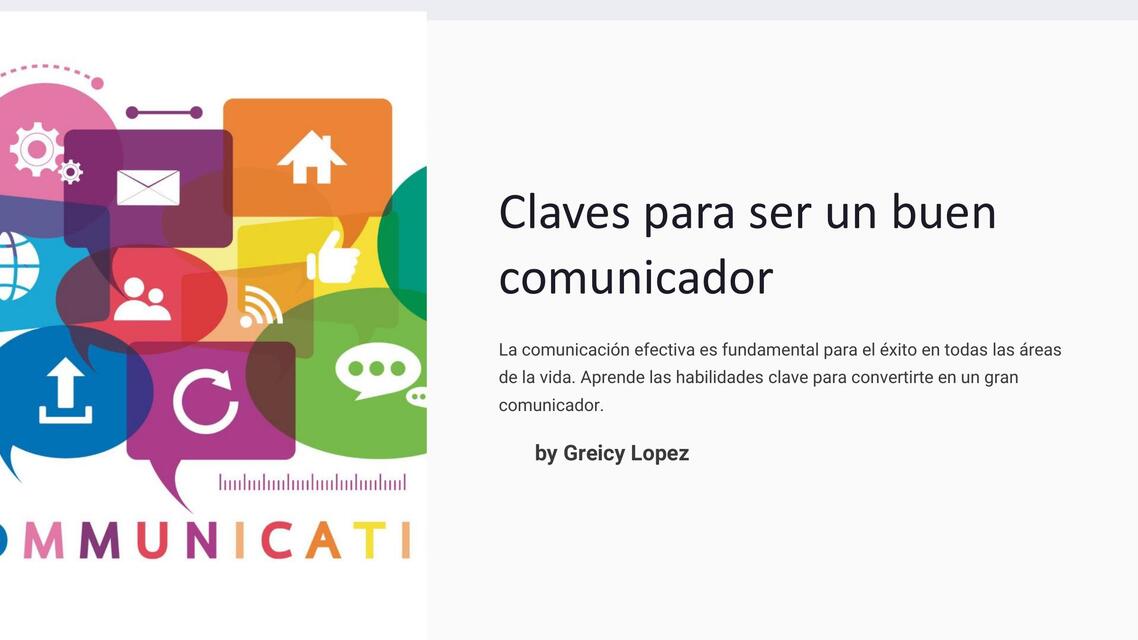 Claves para ser un buen comunicador Greicy López | Rosmery López | uDocz