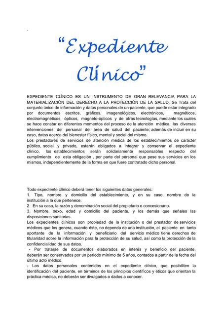 Expedienté Clínico