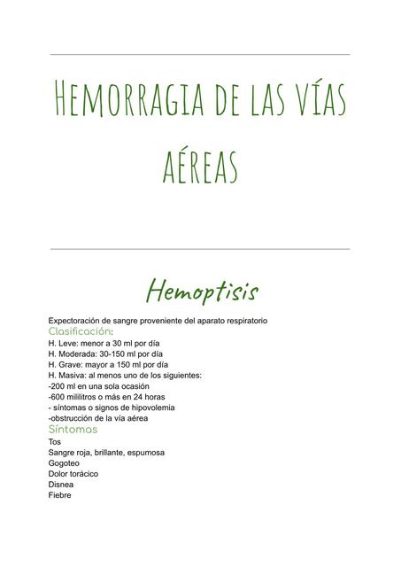 Hemorragia de las vías aéreas