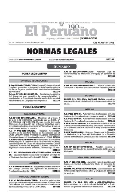 El Peruano: Normas Legales