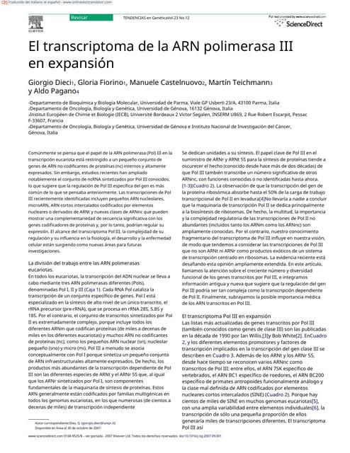 The expanding RNA polymerase III transcriptome it | José Milián | uDocz