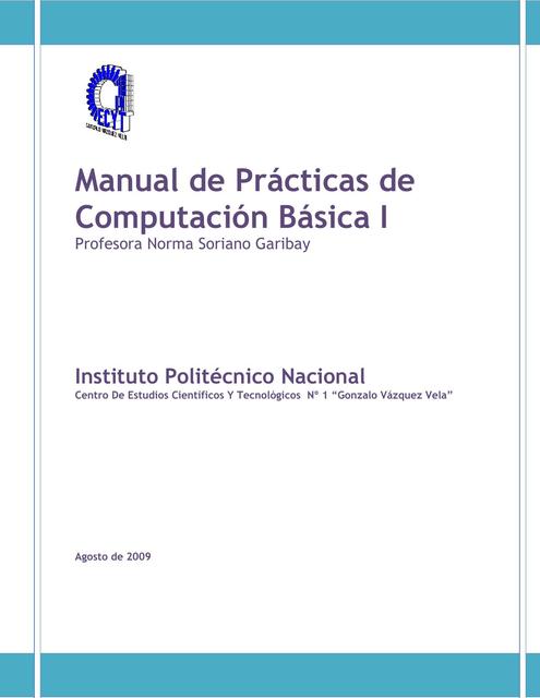 Manual de Prácticas de Computación Básica I 