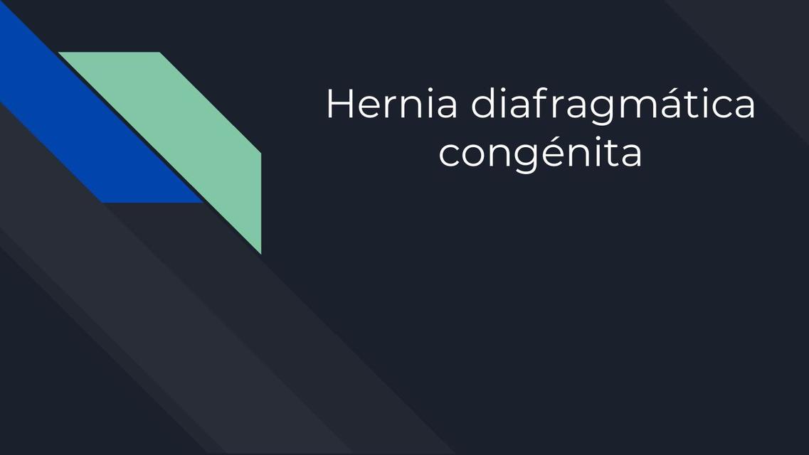 Hernia diafragmática congénita