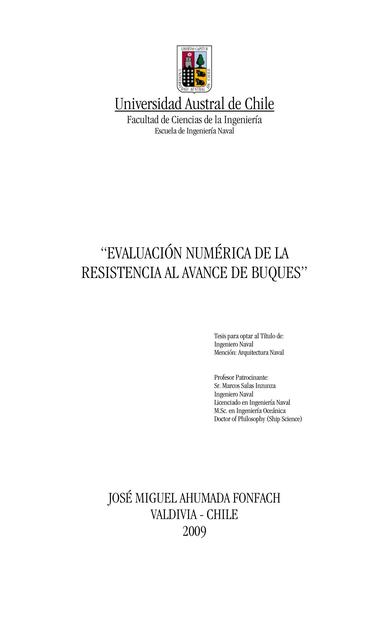 Evaluación numérica de la resistencia al avance de bloques