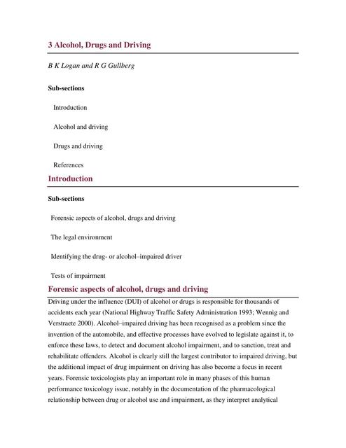 Flashcards de Alcohol Drugs and Driving | Por Alberto López | uDocz