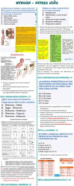 Preguntas de Enfermería Pediátrica