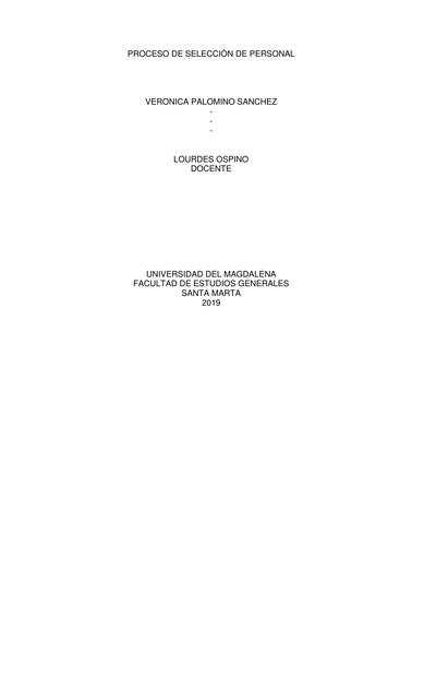 PROCESO DE VINCULACIÓN DE PERSONAL