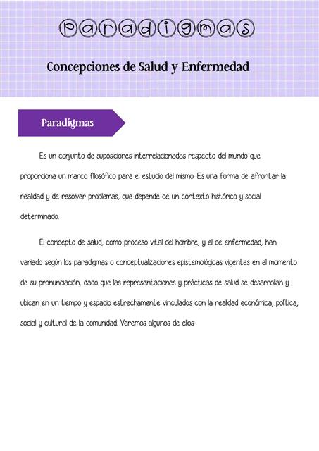 Concepciones de Salud y Enfermedad 