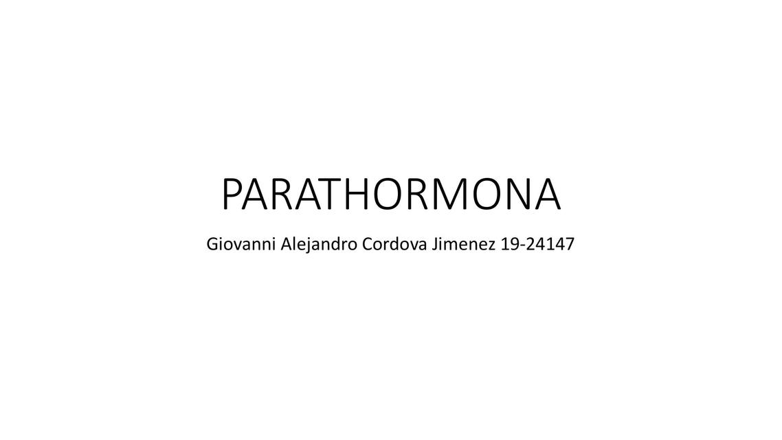 Parathormona