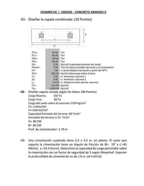 Examen de Concreto Armado