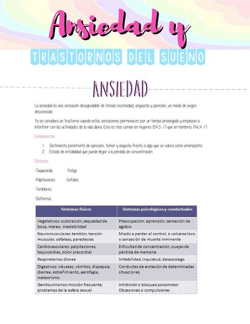 Fármacos para la ansiedad y los trastornos del sueño