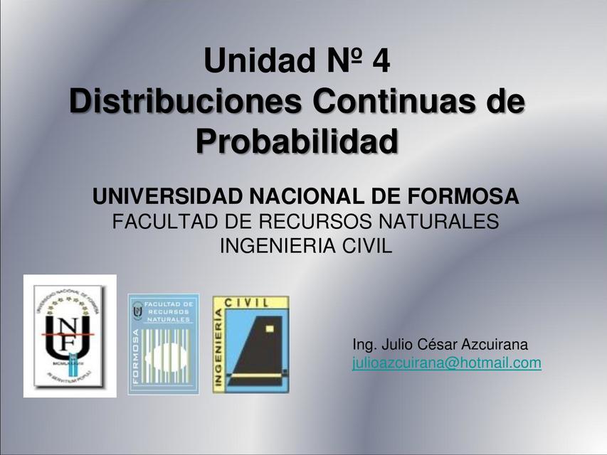 Distribuciones Continuas de probabilidad