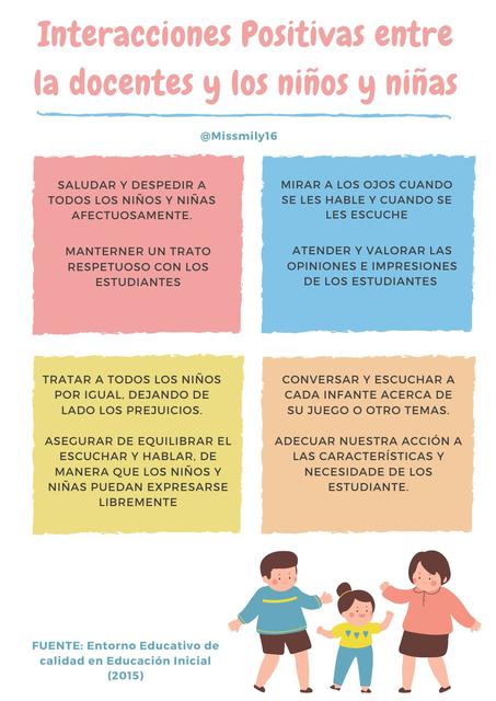 Interacciones Positivas Entre La Docente Y Los Ninos Y Ninas Educacion Inicial Interacciones Positivas Udocz