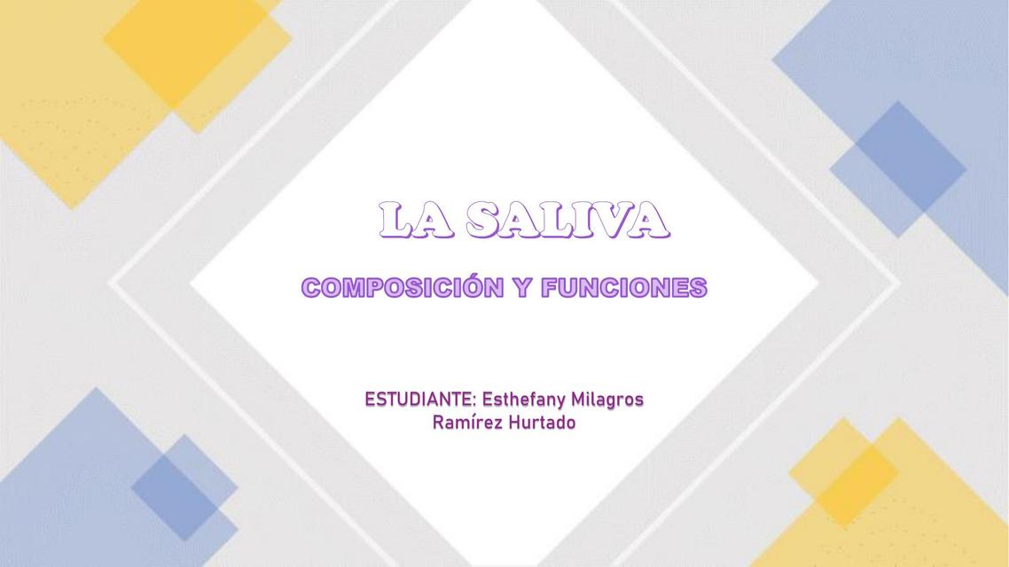 La Saliva Composición y Funciones