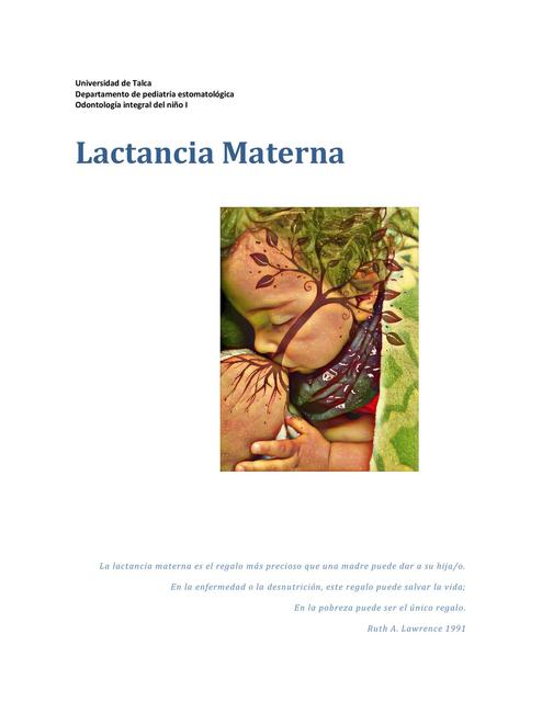 Lectura dirigida Lactancia materna