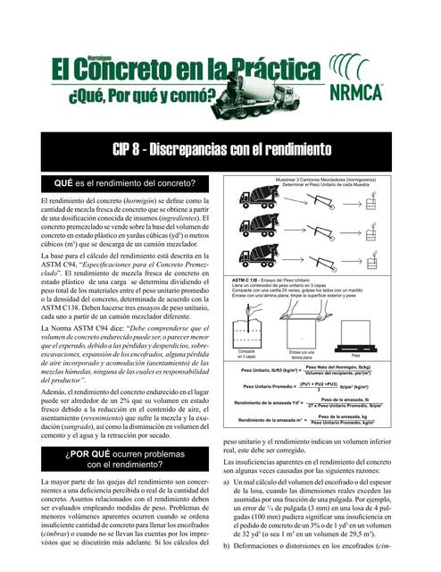 Cip8 Discrepancias Con El Rendimiento