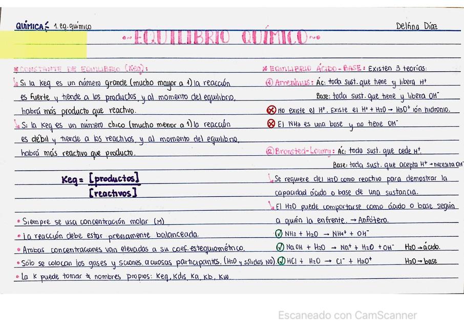 QUIMICA Equilibrio químico pH