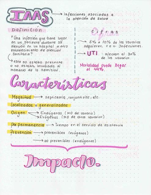 Infecciones Asociadas a la Atención de Salud (IAAS)