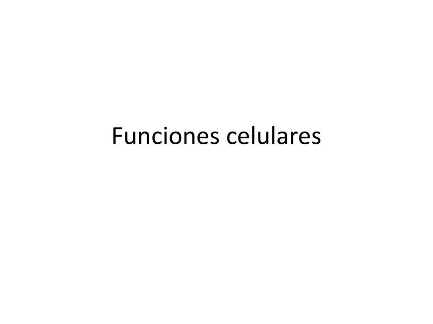 Funciones Celulares