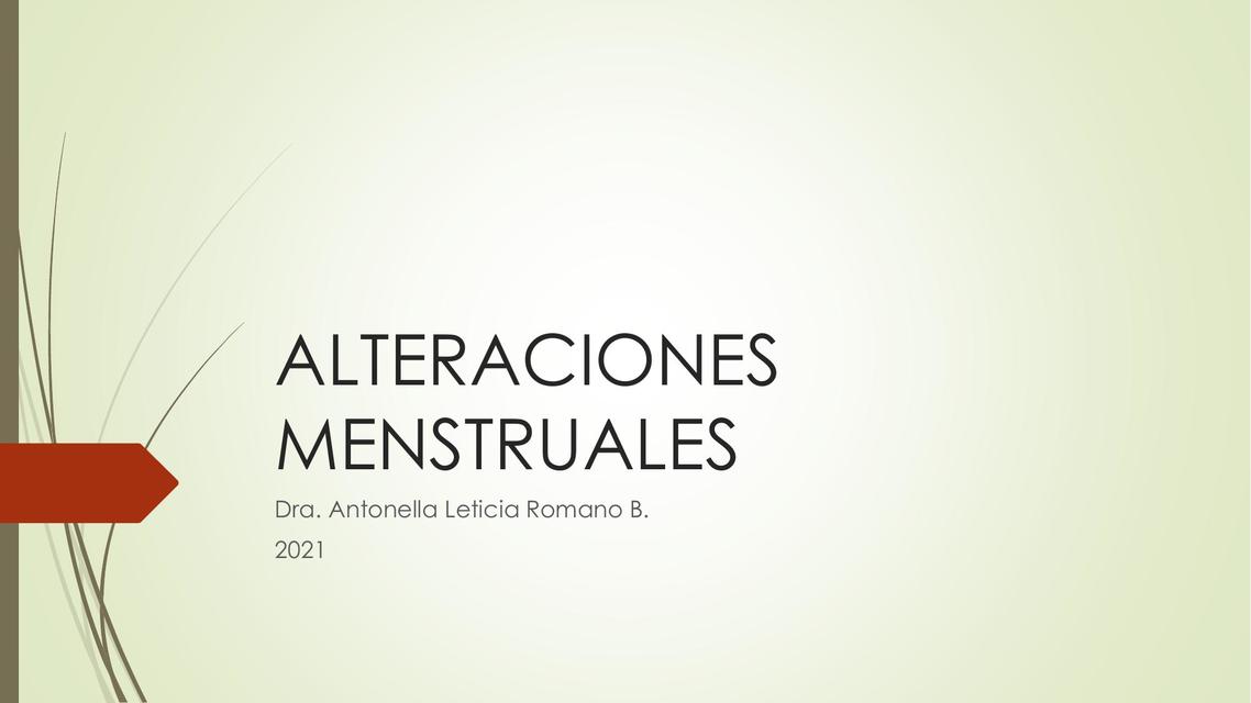 Alteraciones Menstruales