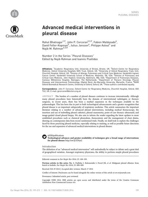 MEHU130 U1 T24 Advanced Medical Interventions in Pleural Disease