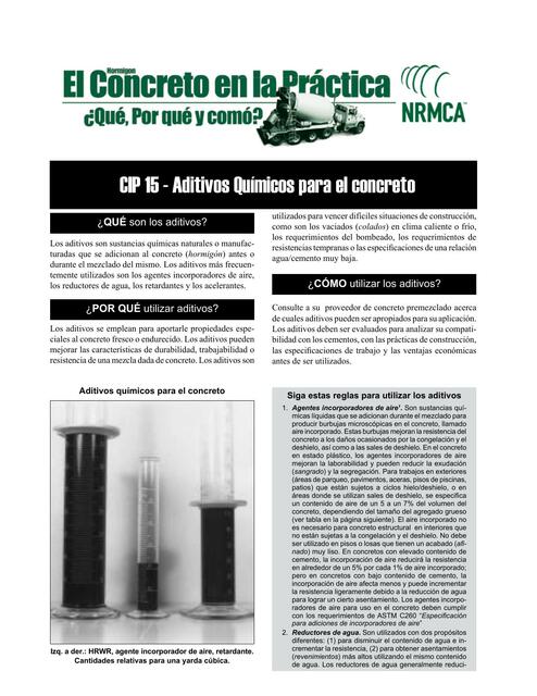 Cip15 Aditivos Químicos Para El Concreto