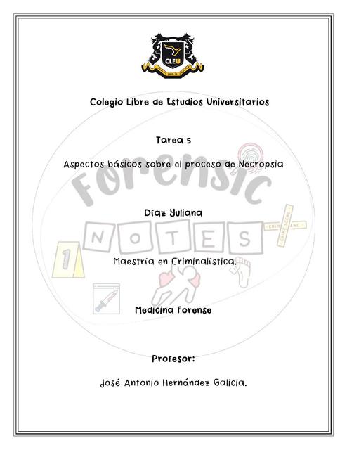 Aspectos básicos del proceso de necropsia