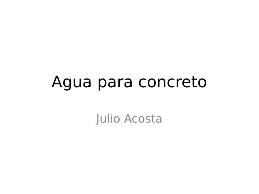 Agua Para Concreto