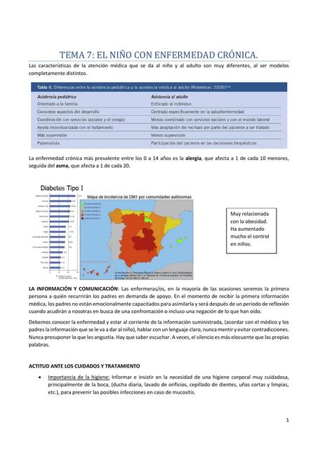 El niño con enfermedad crónica