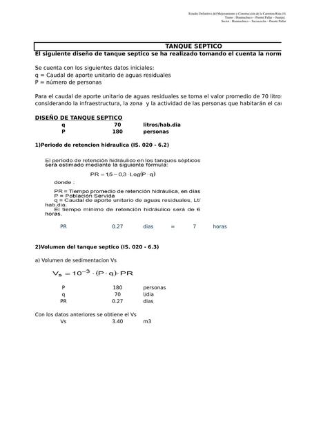 Calculo de Instalaciones Sanitarias