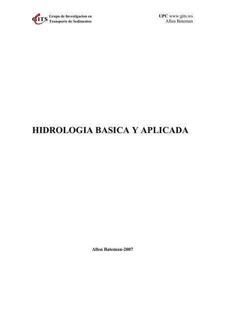 Hidrología Básica y Aplicada