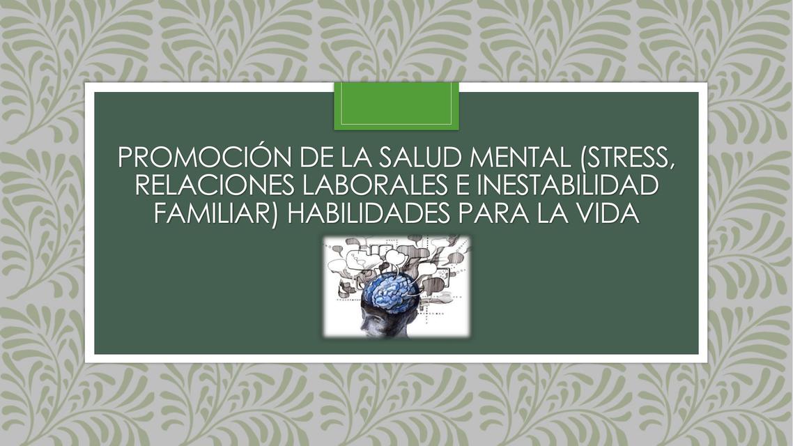 Promoción de la Salud Mental