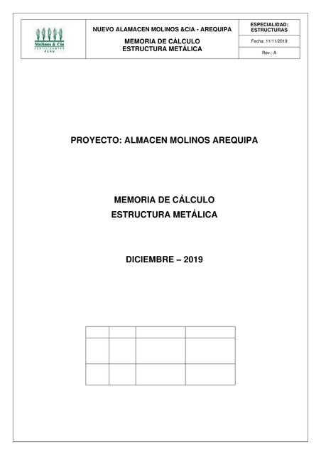 Memoria de Calculo Estructura Metálica