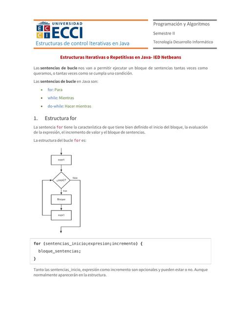 Estructuras Iterativas o Bucles en Java