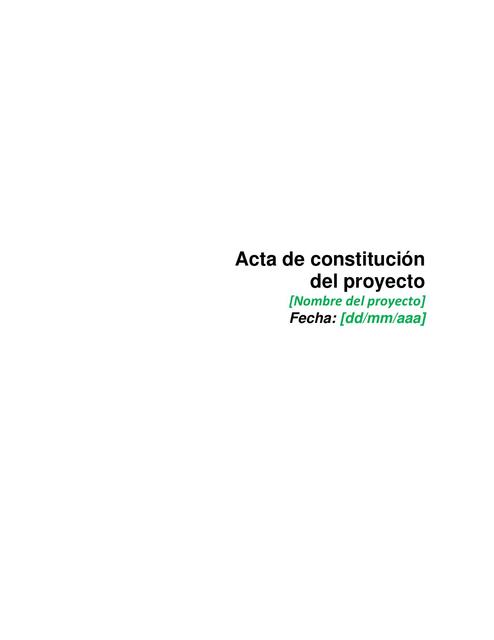 Formato Acta de constitución de proyecto