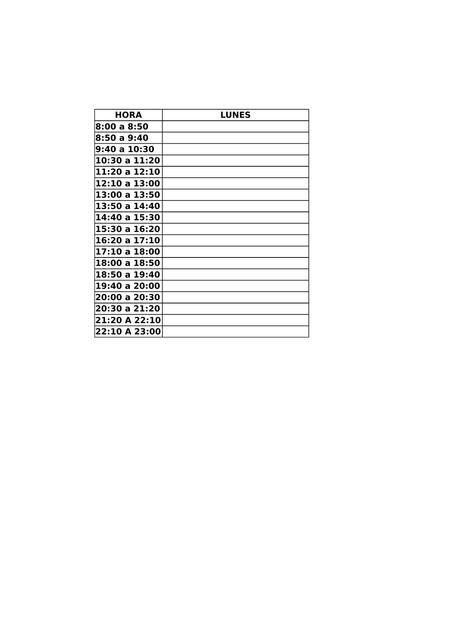 Horario universitario