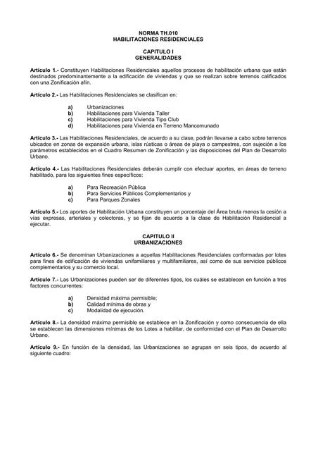 Th 010 Habilitaciones Residenciales