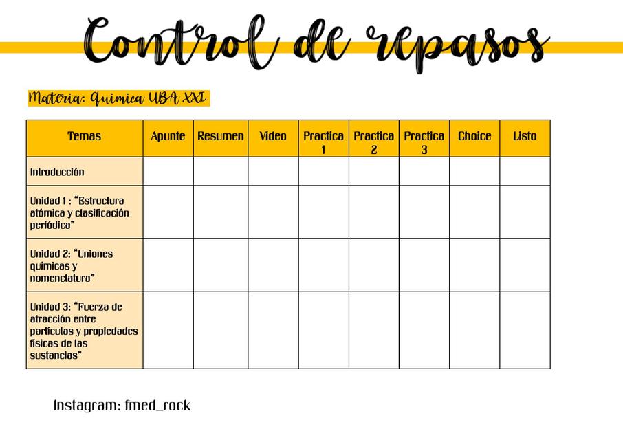 Control de repasos Química UBA XXI