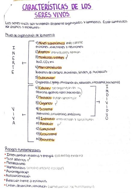 Características de los Seres Vivos
