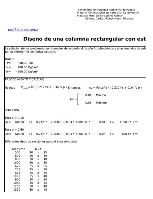 Dise O De Columna Rectangular Con Estribos | Hec Leca | uDocz