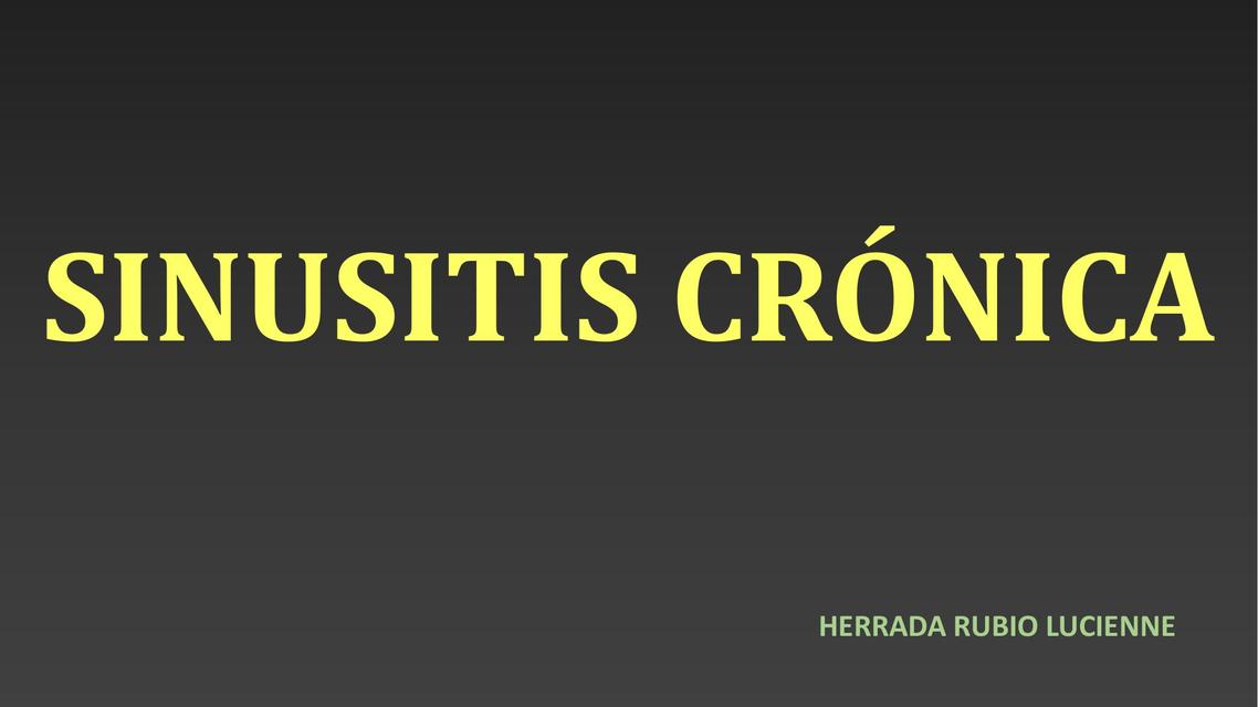 Sinusitis crónica