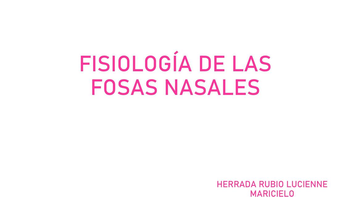 Fisiología de las fosas nasales