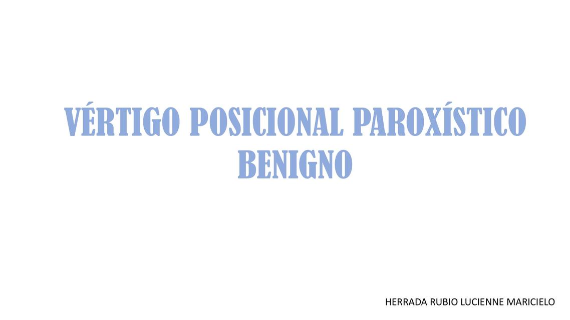 Vértigo posicional paroxístico