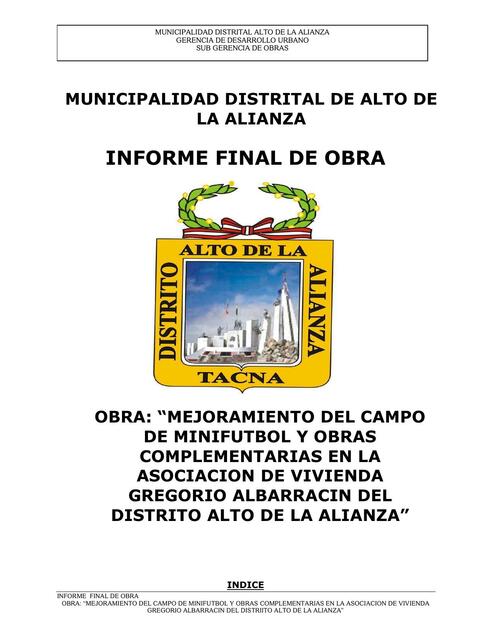 Informe Final De Obra